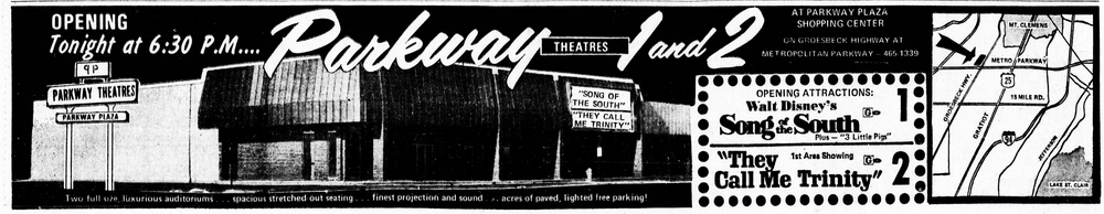 Parkway 1 & 2 - Feb 23 1972 Grand Opening Ad